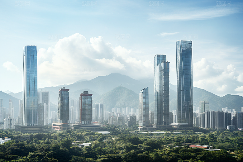 深圳城市风光景色新城摄影图
