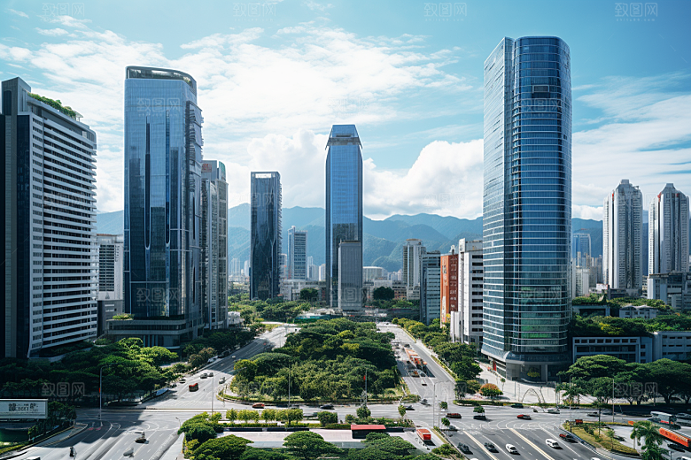 深圳城市风光现代化新城摄影图