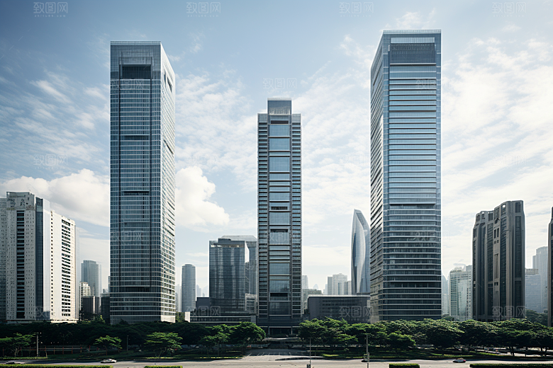 深圳城市风光都市新城摄影图