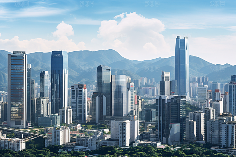 深圳城市风光新城地标摄影图
