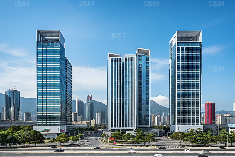 深圳城市风光旅游现代化摄影图
