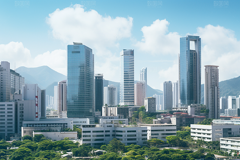 深圳城市风光旅行新城摄影图
