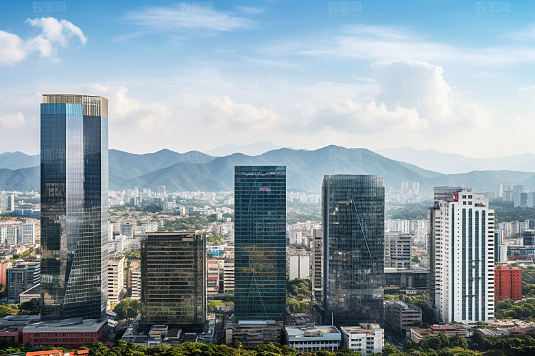 深圳城市风光都市新城摄影图