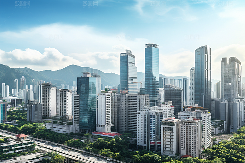 深圳城市风光新城旅游摄影图