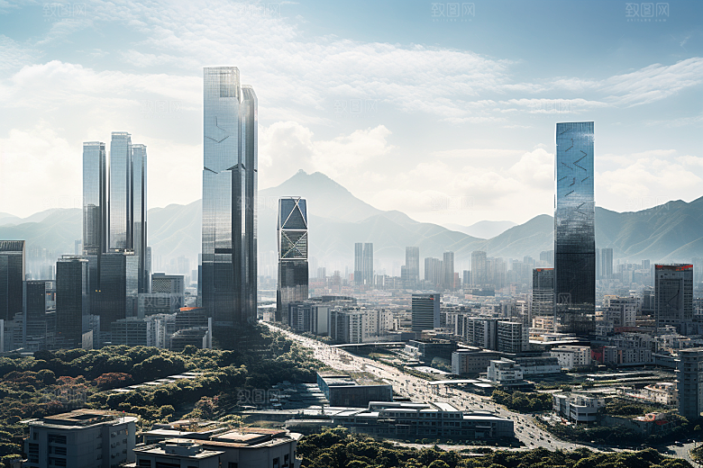 深圳城市风光经济特区风景摄影图