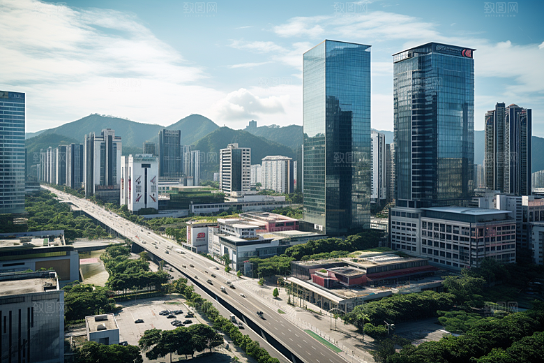 深圳城市风光经济特区风景摄影图
