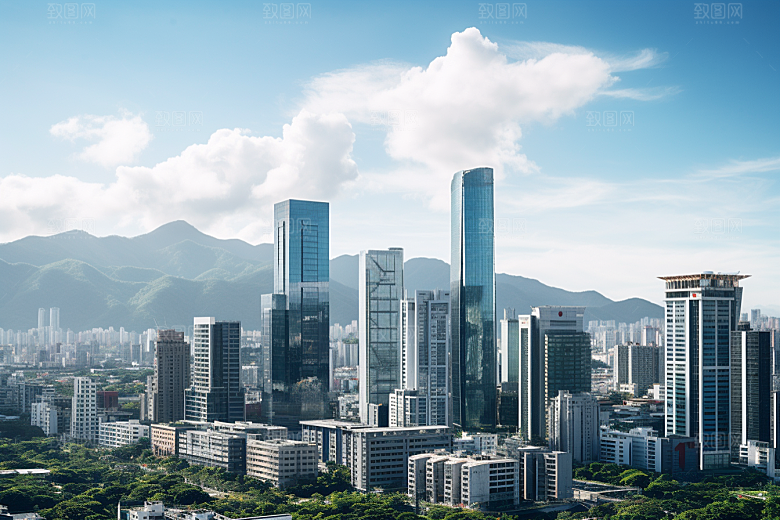 深圳城市风光都市新城摄影图
