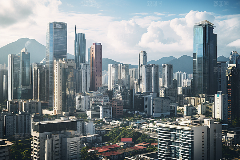 深圳城市风光地标现代化摄影图