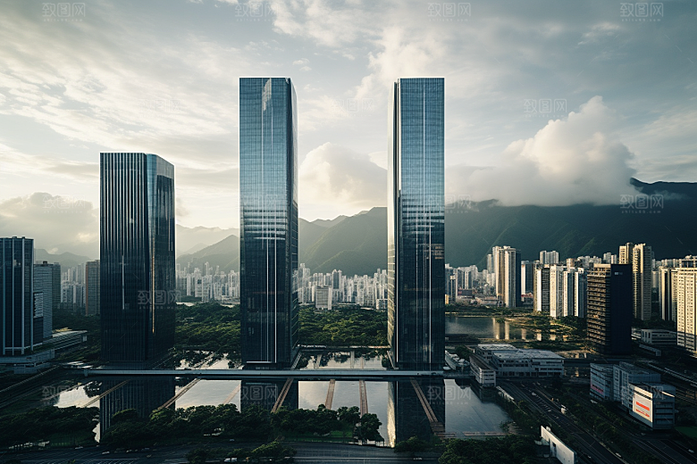 深圳城市风光经济特区旅游摄影图