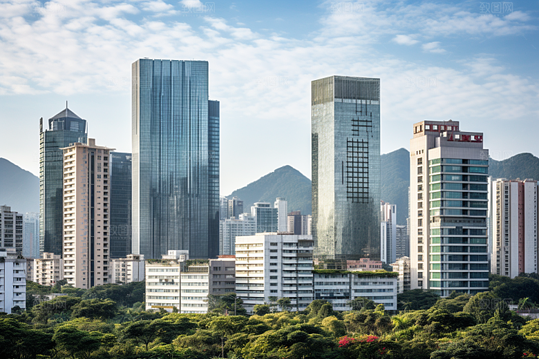 深圳城市风光地标新城摄影图