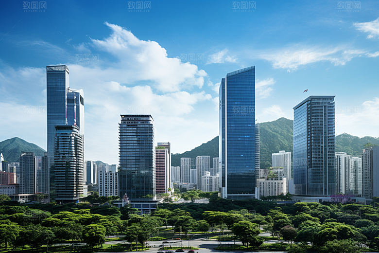深圳城市风光国内游现代化摄影图