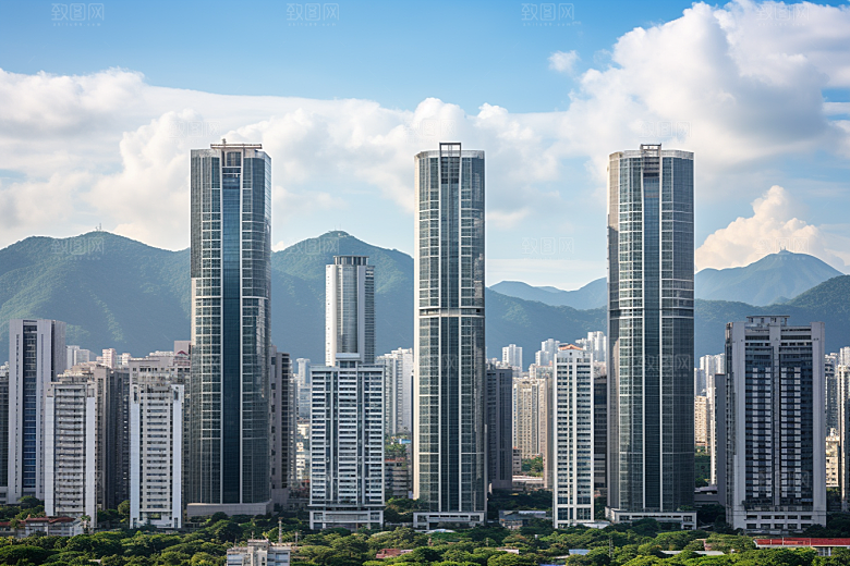 深圳城市风光经济特区旅游摄影图