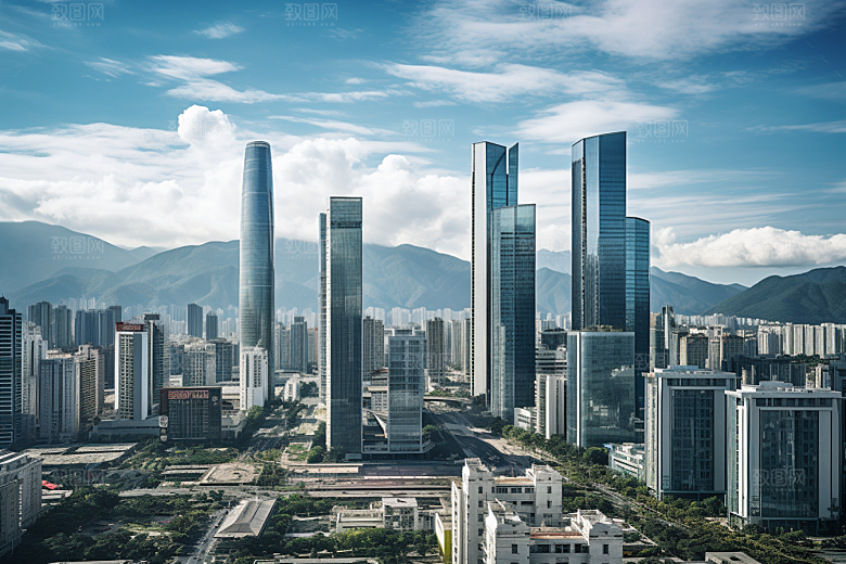 深圳城市风光经济特区新城摄影图