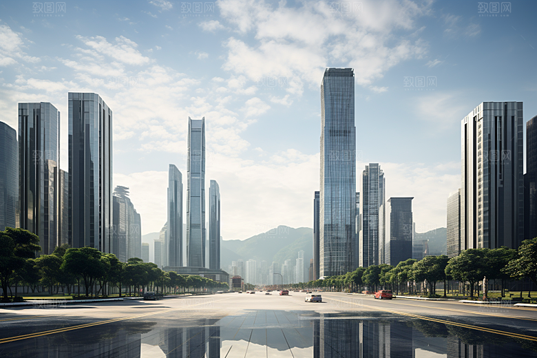 深圳城市风光经济特区新城摄影图