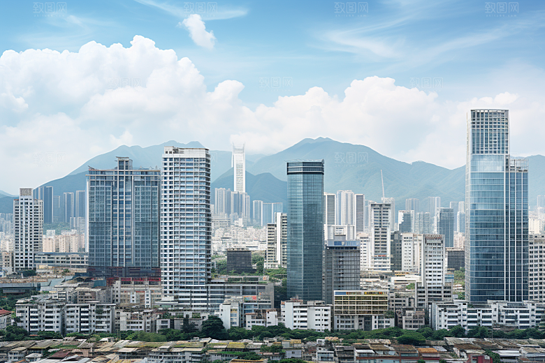 深圳城市风光景色现代化摄影图