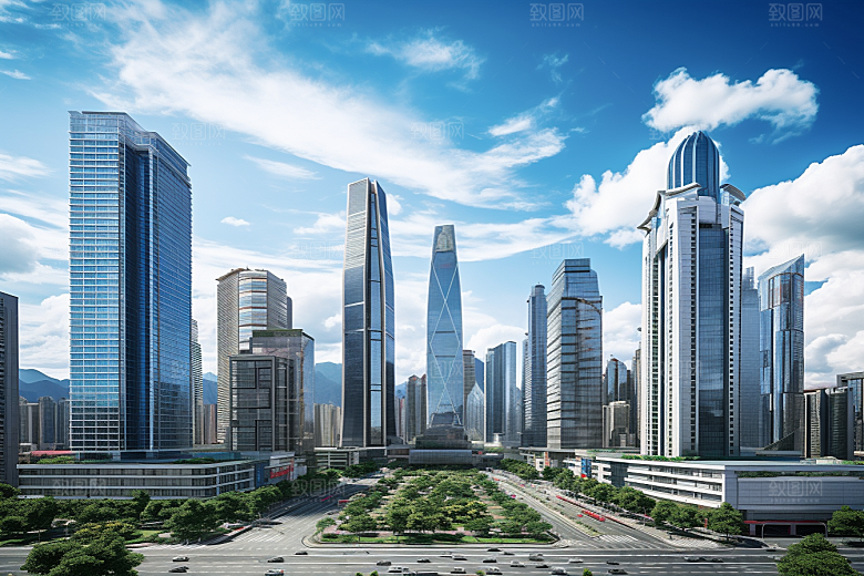 深圳城市风光新城风景摄影图
