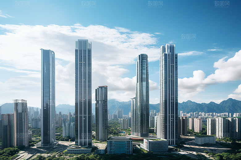 深圳城市风光旅行新城摄影图