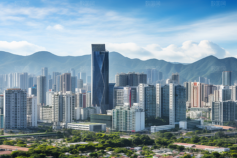 深圳城市风光高清都市摄影图