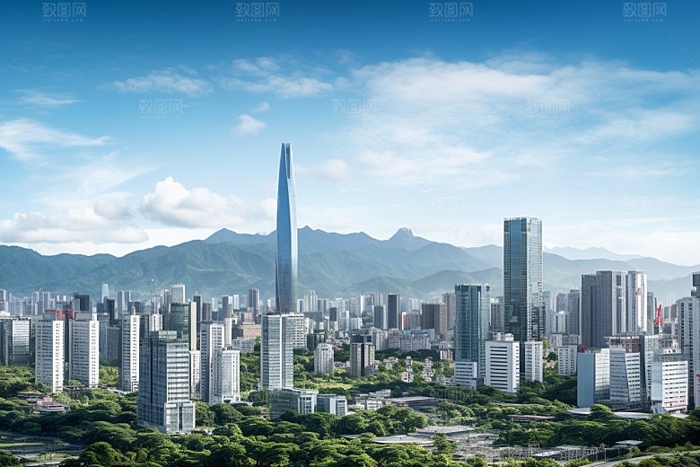 深圳城市风光新城风景摄影图