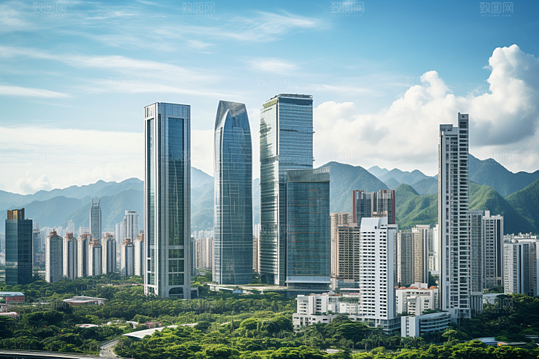 深圳城市风光经济特区新城摄影图