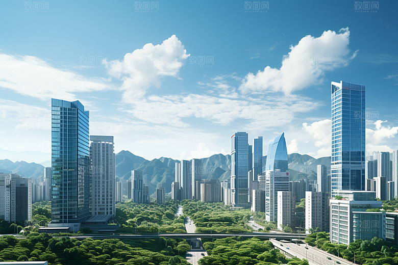 深圳城市风光经济特区风景摄影图