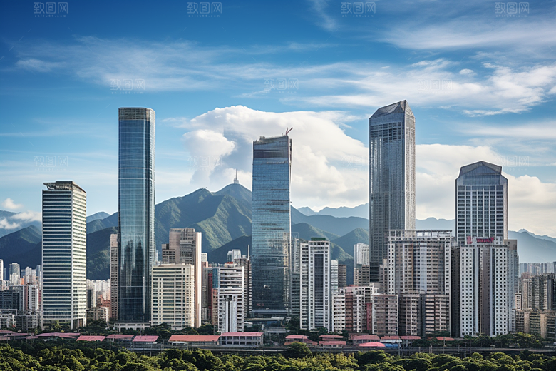 深圳城市风光新城旅行摄影图