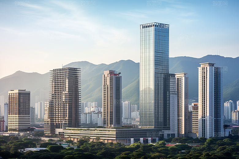 深圳城市风光新城旅游摄影图
