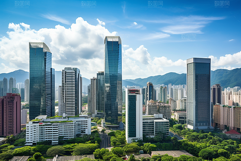 深圳城市风光景色新城摄影图