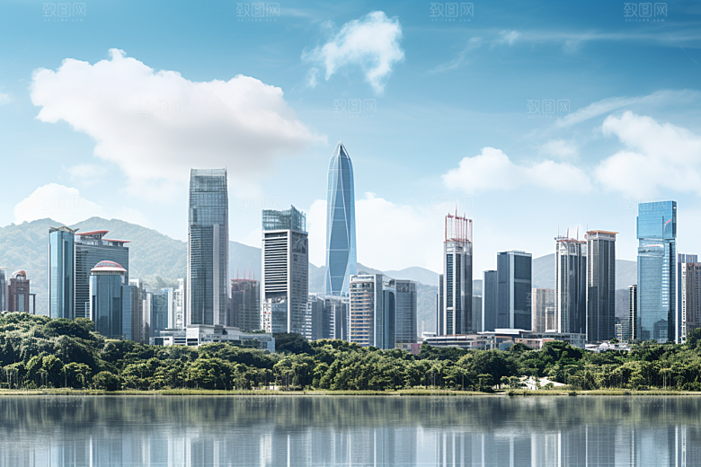 深圳城市风光风景现代化摄影图
