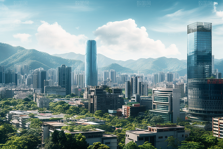 深圳城市风光地标现代化摄影图