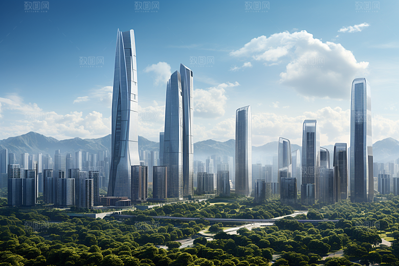 深圳城市风光旅游地标摄影图