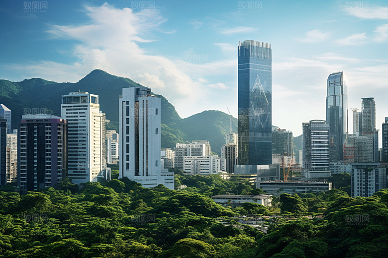 深圳城市风光经济特区旅游摄影图
