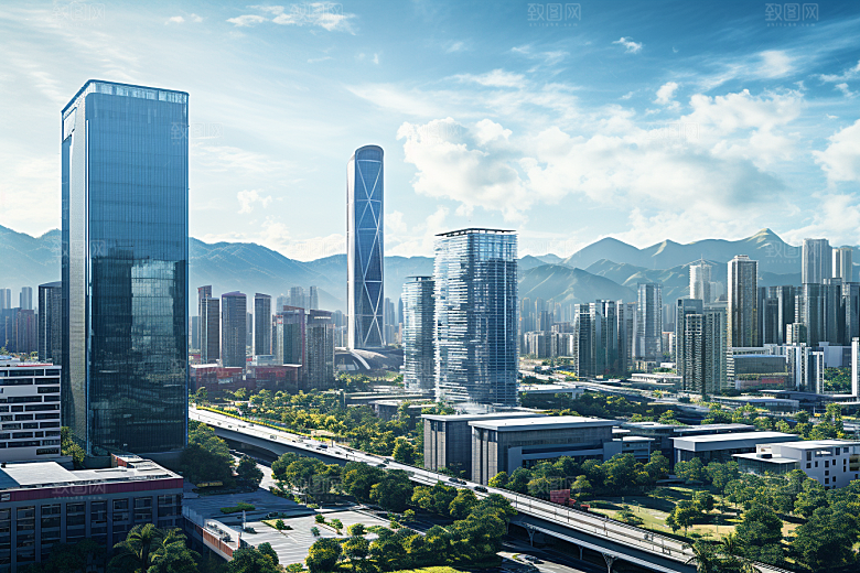 深圳城市风光高清现代化摄影图