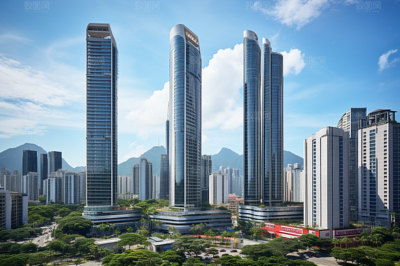 深圳城市风光经济特区旅行摄影图