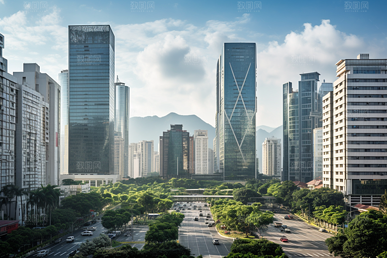 深圳城市风光旅行新城摄影图