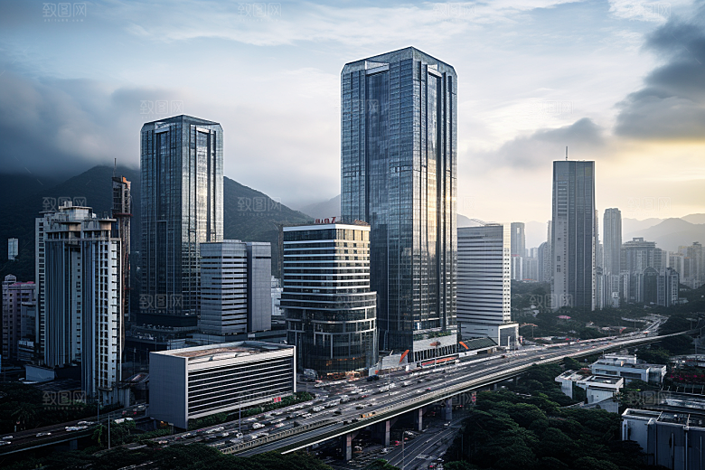 深圳城市风光都市新城摄影图