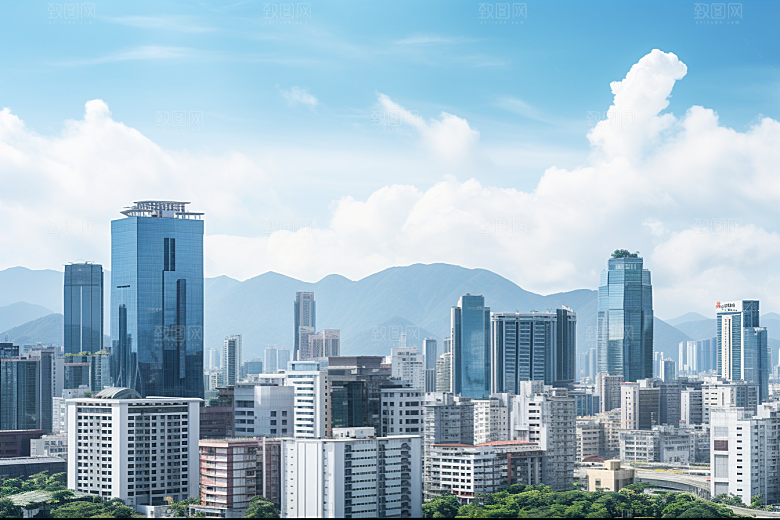 深圳城市风光都市现代化摄影图