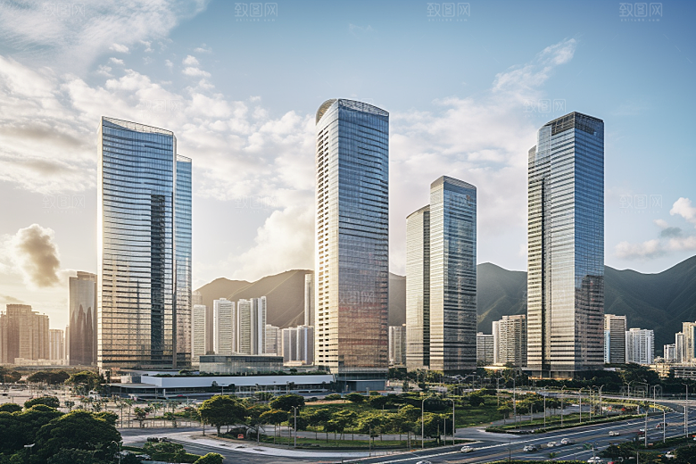 深圳城市风光地标新城摄影图