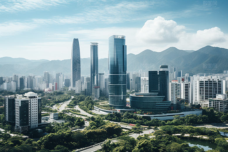 深圳城市风光新城高清摄影图