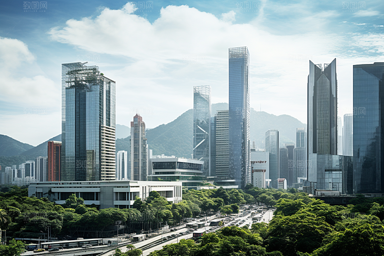 深圳城市风光新城高清摄影图