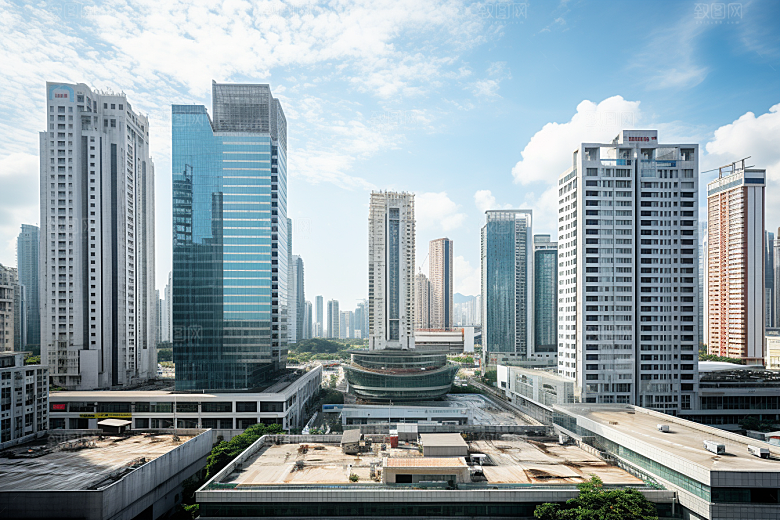 深圳城市风光新城现代化摄影图