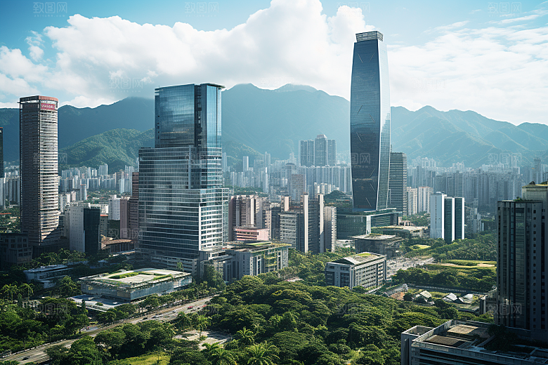 深圳城市风光新城旅游摄影图