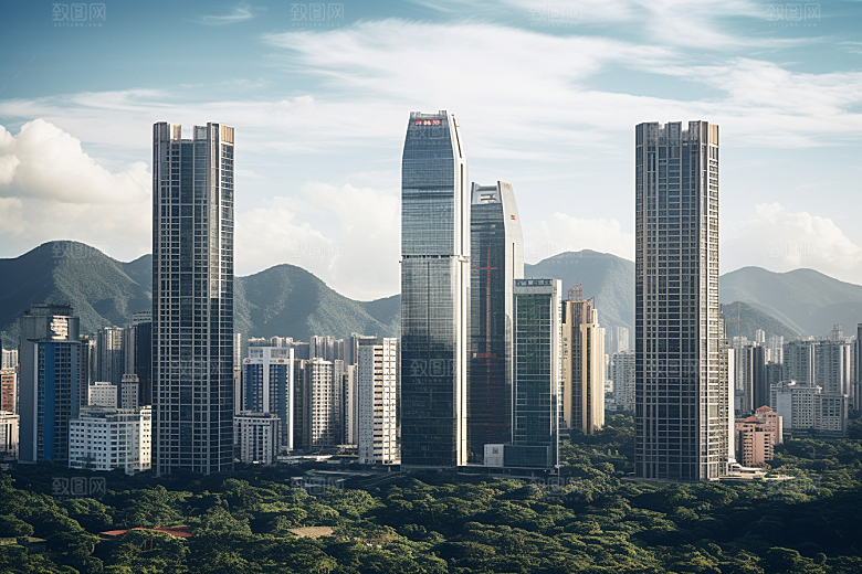 深圳城市风光景色现代化摄影图