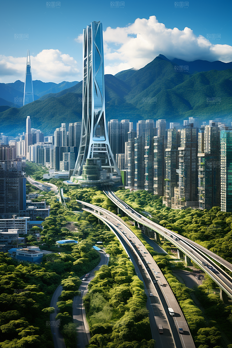 深圳城市风光新城都市摄影图