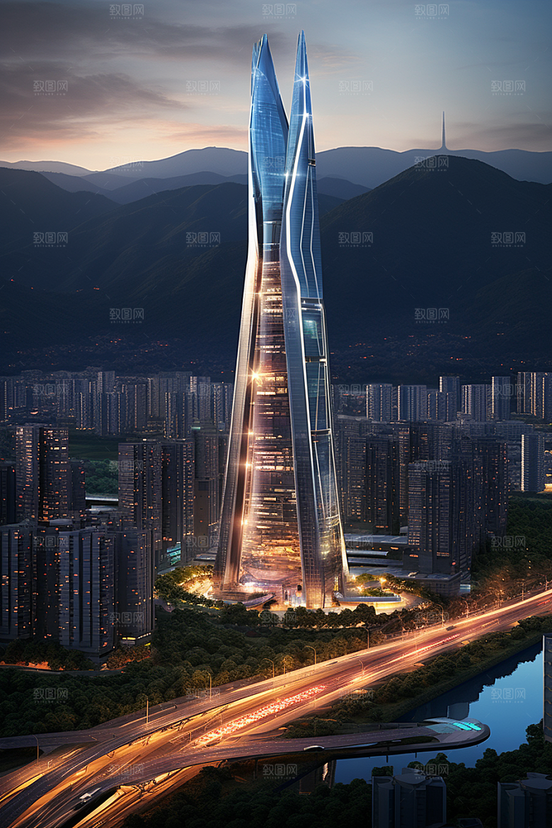 深圳城市风光新城地标摄影图