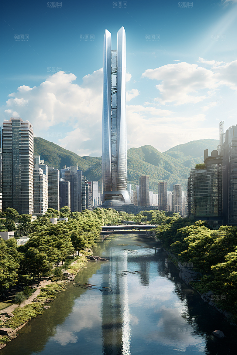 深圳城市风光旅游现代化摄影图