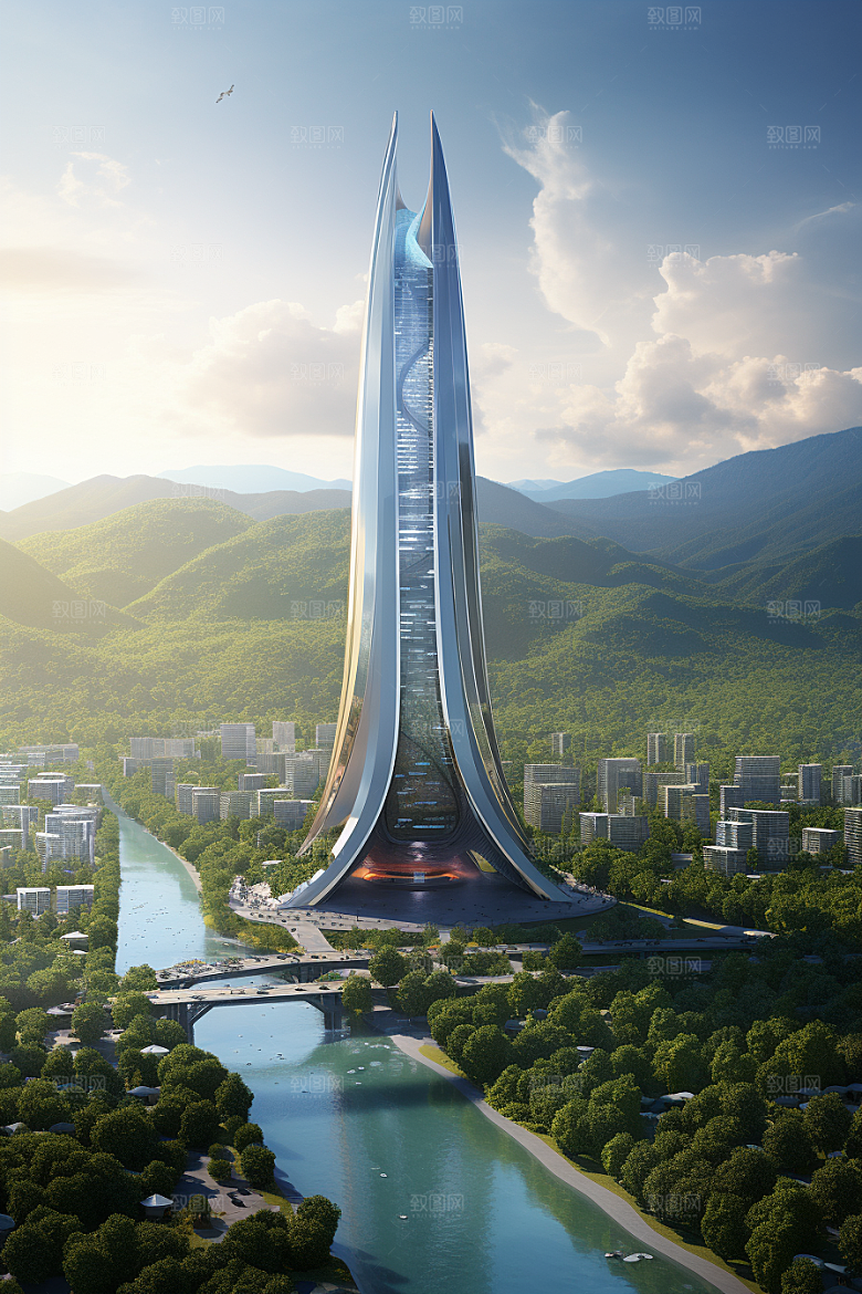 深圳城市风光风景现代化摄影图