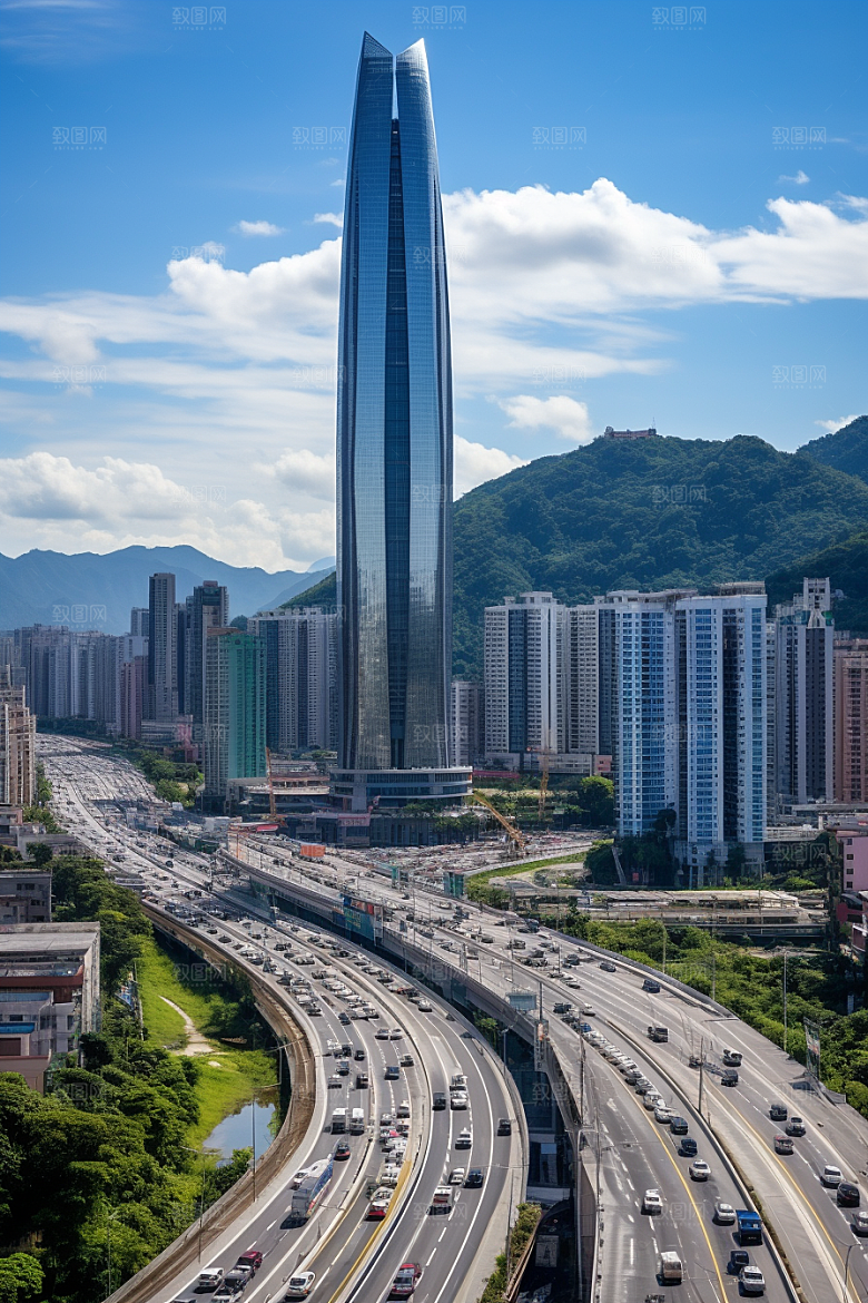 深圳城市风光地标新城摄影图