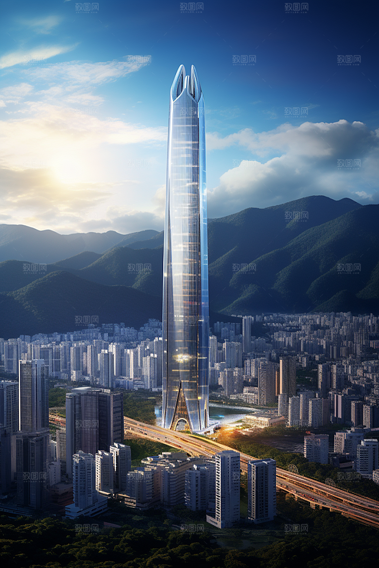 深圳城市风光新城景色摄影图