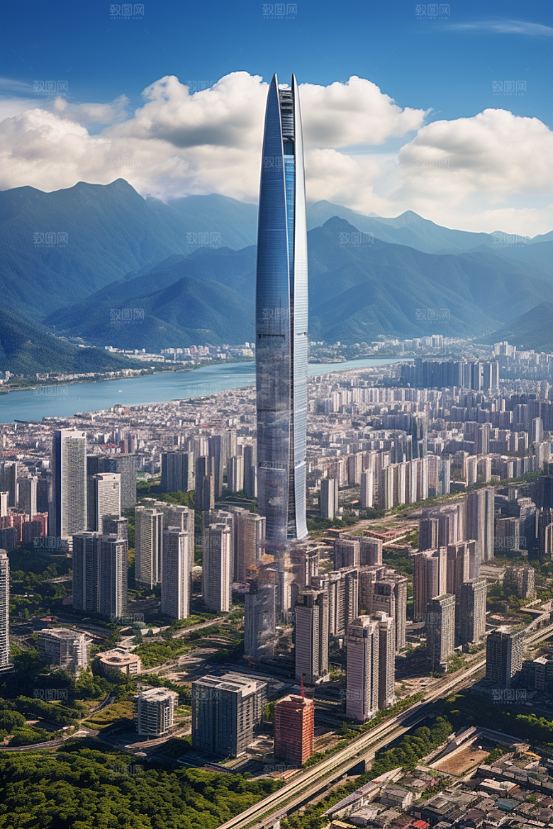 深圳城市风光景色现代化摄影图